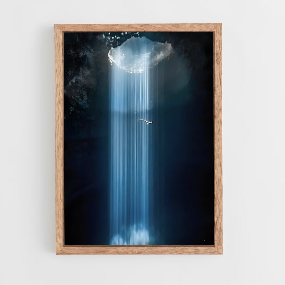 Poster L'Homme Sous la Cascade – affiche Plongée en apnée (vue 4)
